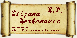 Miljana Markanović vizit kartica